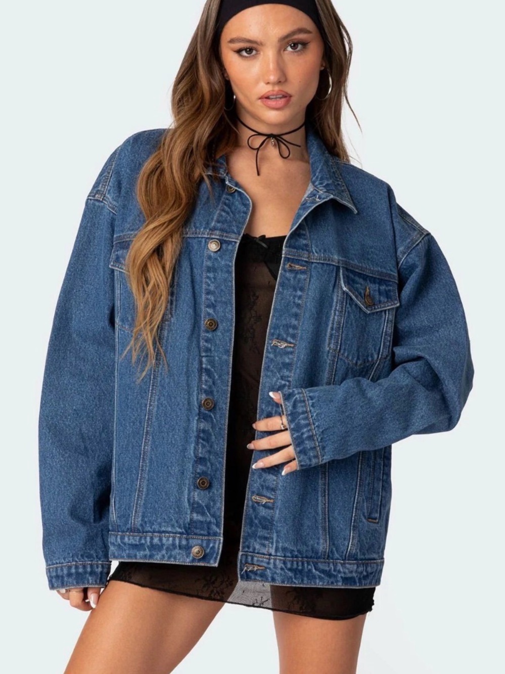 Edikted Dalia Oversized Denim Jacket - Women NWOT